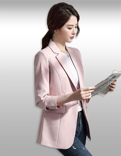 เสื้อสูทผู้หญิงสีชมพูแบบสวยหรู มี 7 ไซส รหัส2290