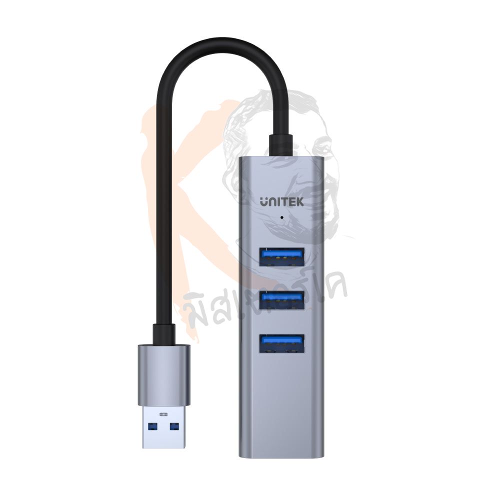 USB3.0 uHUB Q4 3 USB3.0 + 1 Ethernet Gigabit LAN รองรับ BC1.2 Power Charging by Unitek