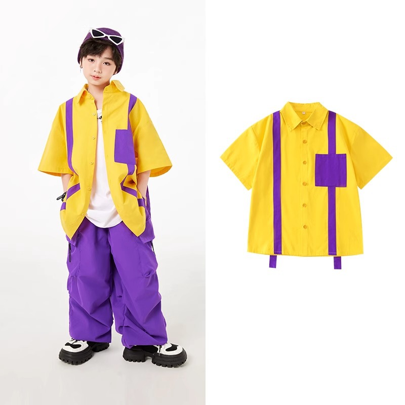 ชุดเต้น ฮิปฮอป เสื้อแขนแต่งแถบ+กางเกงขายาว