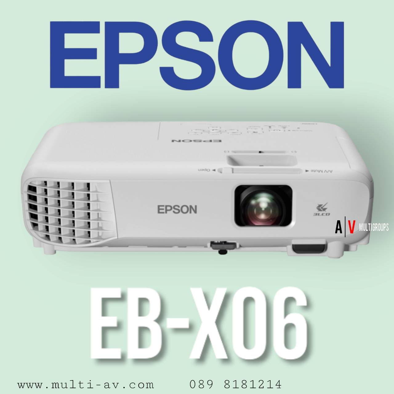 EPSON EB-X06 โปรเจคเตอร์ ความสว่าง 3,600(ANSI Lumens) ความละเอียด(พิกเซล)1024x768(XGA) Contrast 16,000:1