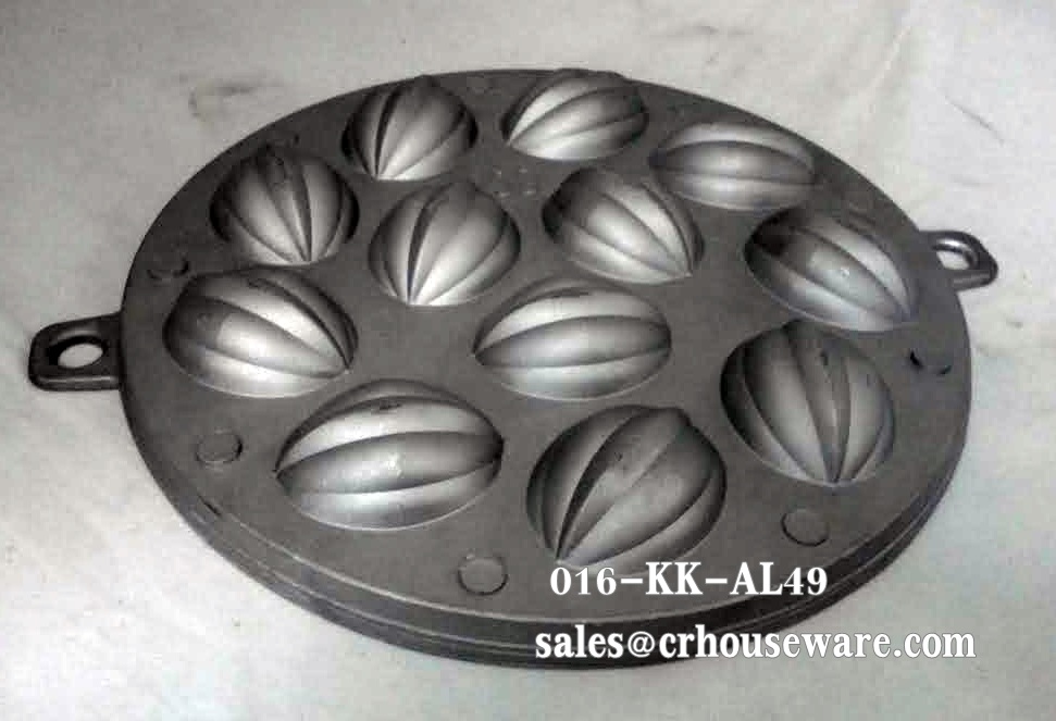 พิมพ์ขนมไข่อะลูมิเนียม ใหญ่ ขนาด 9 นิ้ว แบบที่ 4 ลายมะเฟือง มี 12 หลุม 016-KK-AL49 Khanom Khai aluminum mold 9 inch. Big size. อุปกรณ์ทำขนม