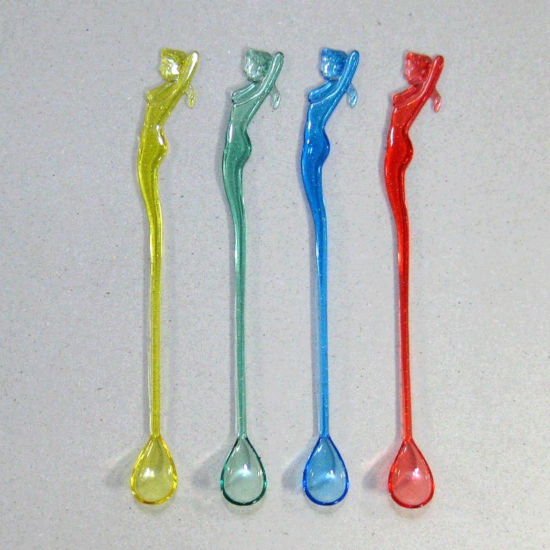 ช้อนคนเหล้าสีใส รูปผู้หญิง