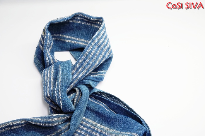 ผ้าพันคอผ้าฝ้ายย้อมคราม(Scarf - cotton dyeindigo