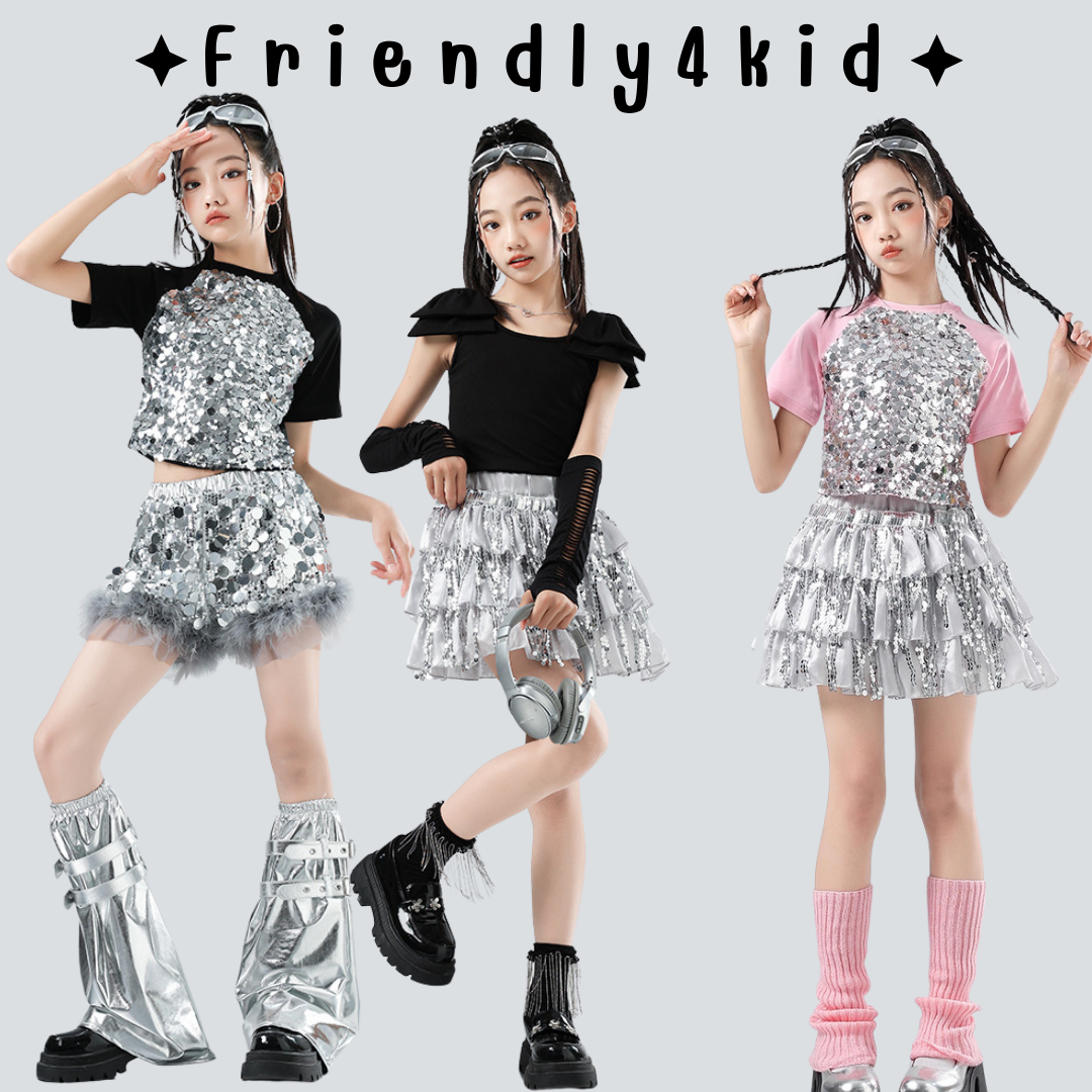 friendly4kidชุดเต้น เซ็ตเสื้อดำ ชมพู+กางเกงสั้น/กระโปรง**เปิดจอง