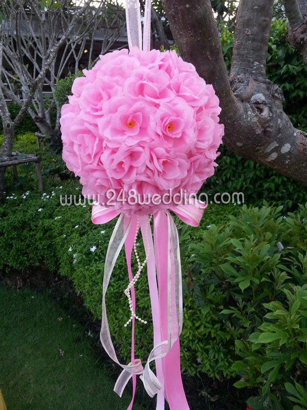 Flower ball ลูกบอลดอกไม้ (กุหลาบชมพู)