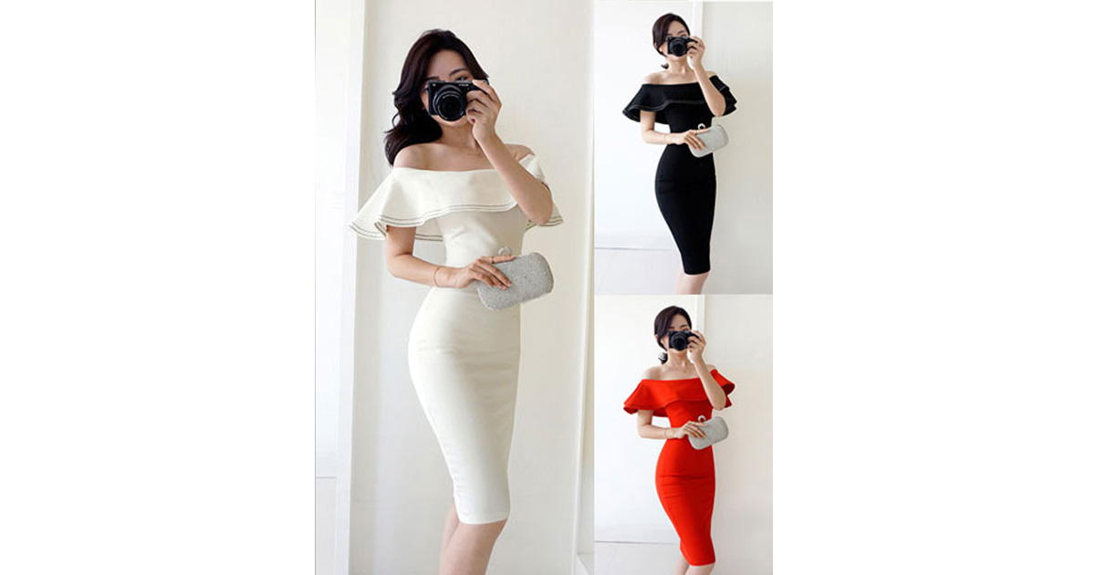สินค้าพรีออเดอร์ ชุดเดรสแฟชั่นสไตล์เรียบหรู 3สี 4ไซส รหัส PO-Dress-021