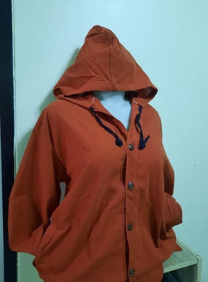 เสื้อผ้าฝ้ายสวมใส่ทั้งรุ่นใหม่และรุ่นใหญ่เทห์หมด ส้ม M,L