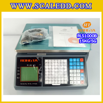 RLS1000B 15kg เครื่องชั่งคำนวณราคาดิจิตอลและพิมพ์สติ๊กเกอร์บาร์โค้ดรุ่น RLS1000B 15kg เครื่องชั่งดิจิตอล15kg เครื่องชั่งคำนวณราคา Pricing Label Scale เครื่องชั่ง15kg ความละเอียด 5g Rongta รุ่น RLS1000(ไม่มีคอเสา) (ผ่านตรวจรับรองจากสำนักกองชั่งตวงวัด)