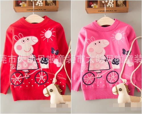 เสื้อกันหนาว ไหมพรม peppa ping
