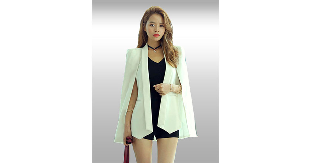 เสื้อสูทแฟชั่นผู้หญิงสีขาวเรียบหรู มี 4 ไซส