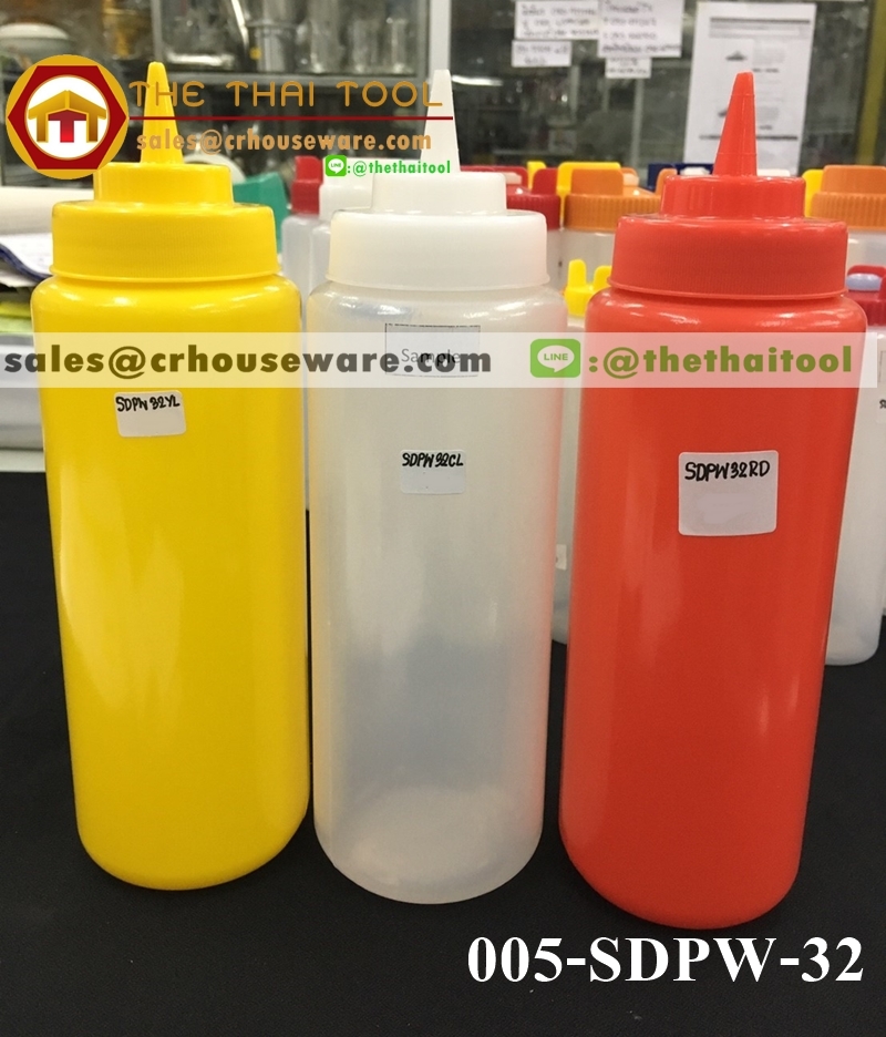 ขวดบีบซอส ปากกว้าง WIDE MOUTH SQUEEZE DISPENSERS 32 oz.,ขวดบีบซอสแบบปากกว้าง