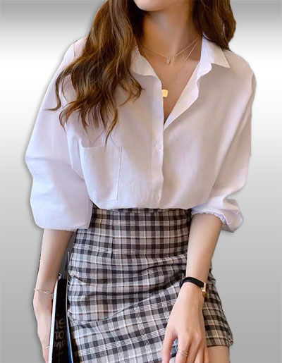 เสื้อเชิ๊ตแฟชั่นทรงผีเสื้อสวยหรู มี3สี รหัส2282