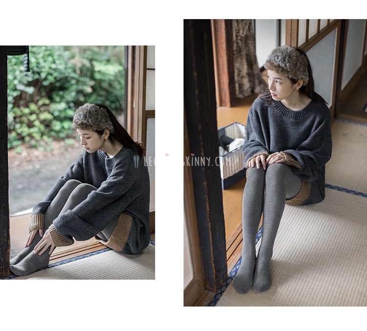 800D เลกกิ้งถุงน่องผ้าฝ้ายบุขนแกะกันหนาว มี 4 สี