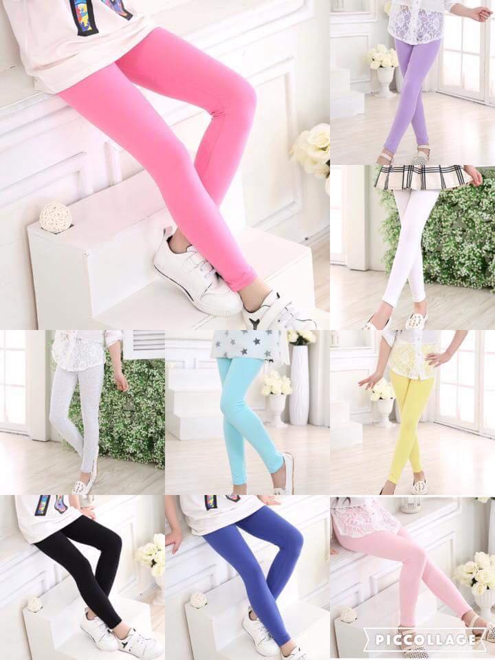 F-เลกกิ้งเด็ก สีพื้น