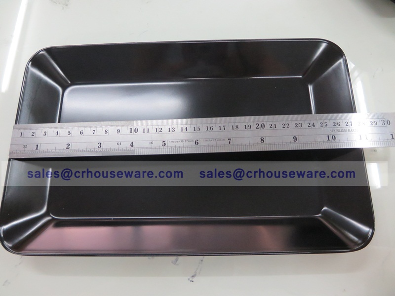 จานสี่เหลี่ยม 7*11 นิ้ว 017-P686-11 setดำ