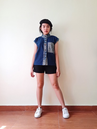 เสื้อผ้าฝ้ายฮัม1 ย้อมครามไทยเทห์ไม่ทำลายสิ่งแวดล้อม สีน้ำเงิน น้ำตาล ดำ และม่วงเข็ม M L XL XXL