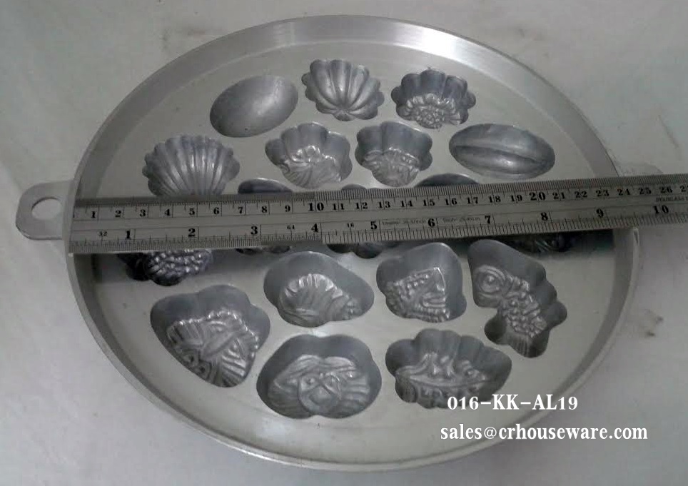 พิมพ์ขนมไข่อะลูมิเนียม ใหญ่ ขนาด 9นิ้ว 016-KK-AL19 Khanom Khai aluminum mold 9 inch. 016-KK-AL19 อุปกรณ์ทำขนม