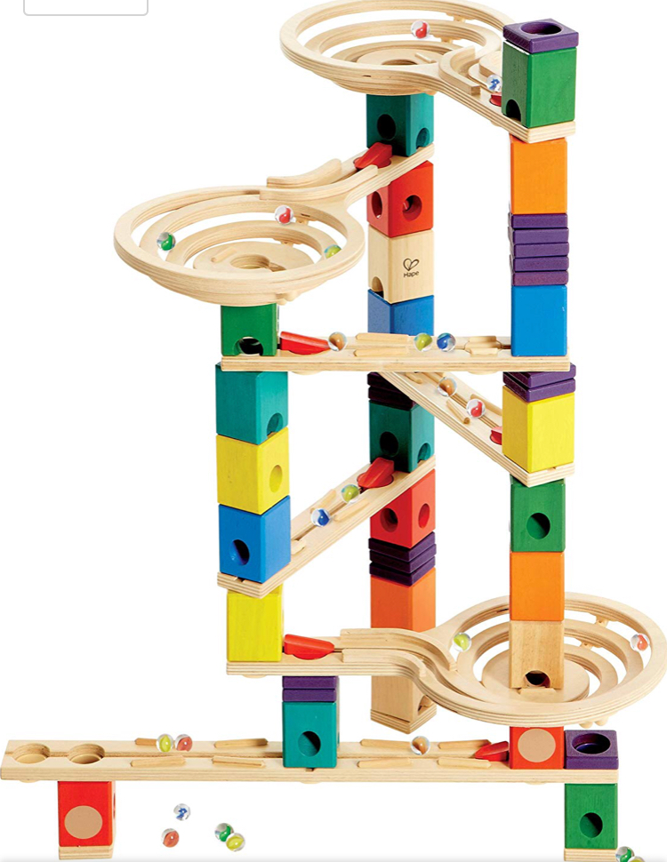 รางลูกแก้ว Hape Quadrilla Wooden Marble Run Construction