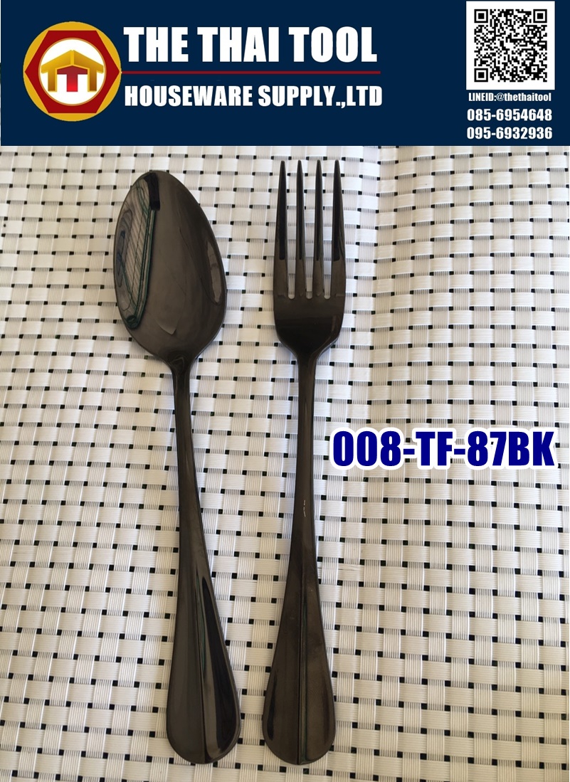 008-TF-87-04BK ช้อนคาว สีดำ