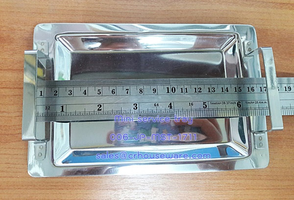 ถาดเสริฟสเตนเลส เล็ก Mini service tray. Code ; 006-JP-MST-1711