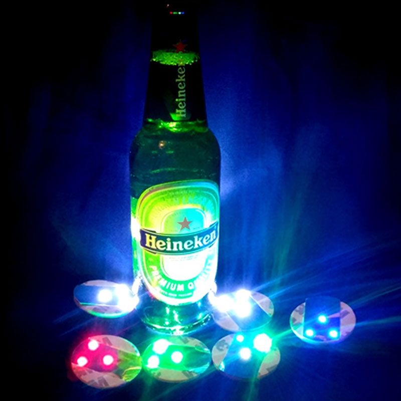 ที่รองแก้วไฟ LED 3M แบบเทปกาว ขนาด 4.5 ซม. สีน้ำเงิน