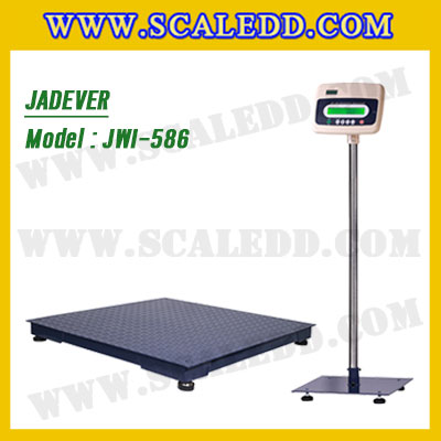 เครื่องชั่งวางพื้น2ตัน ขนาดแท่น 120x120cm. ตาชั่งดิจิตอล2ตัน พิกัดน้ำหนัก 2000kg ค่าละเอียด 200g ยี่ห้อ JADEVER รุ่น JWI-586
