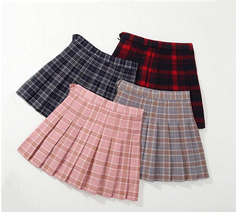 friendly4kid กระโปรง อัดพลีท: กระโปรงลายสก๊อต มีไซส์เด็ก-ผู้ใหญ่