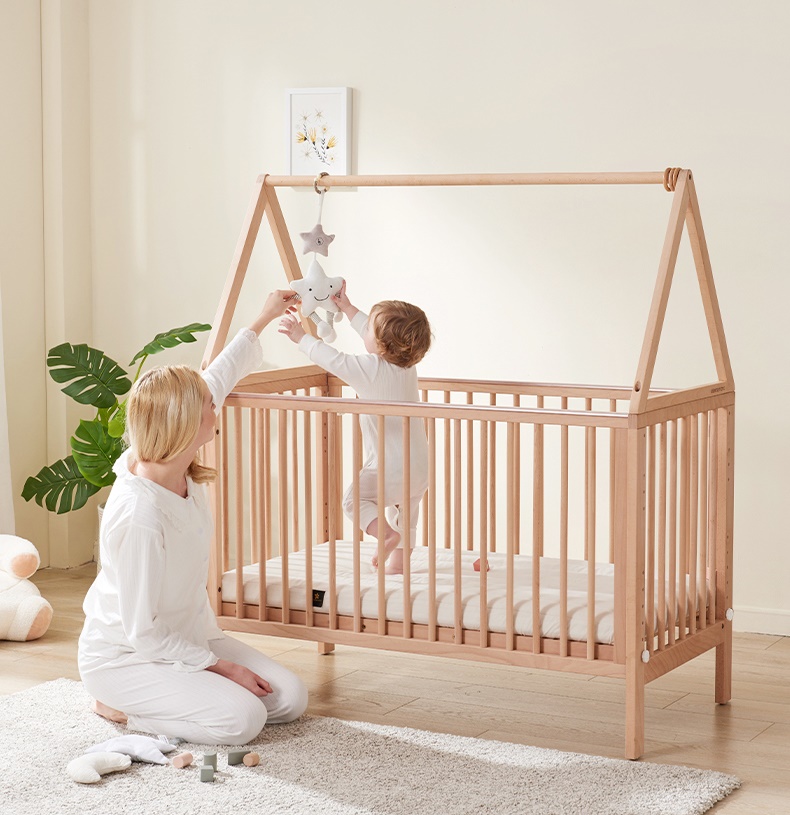 เตียงนอนไม้โครงบ้านสำหรับเด็ก WB3 + ปรับระดับได้ สามารถปรับเป็นโต๊ะเขียนหนังสือ TB10133