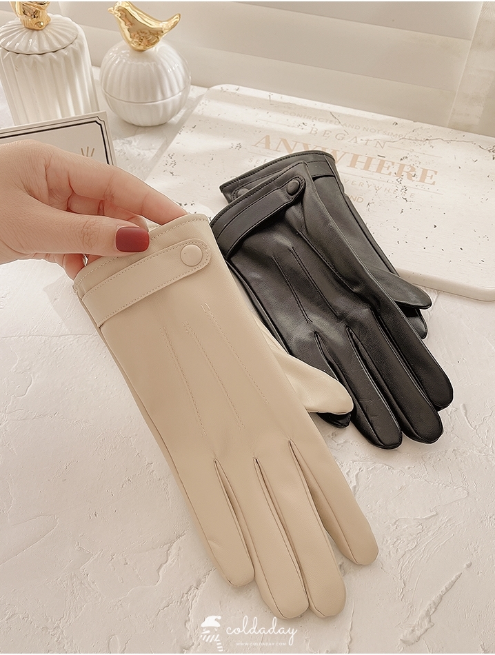 ถุงมือหนังบุขน Minimal มี 2 สี