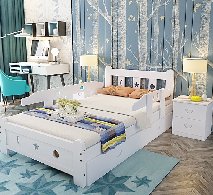 TP21003(WDK3) เตียงนอนไม้ เด็กโต เตียงเดี่ยวสำหรับเด็ก สีเบจ