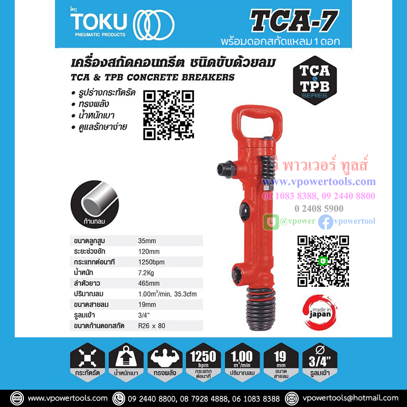 TOKU TCA-7 สกัดลม โตกุ (7.2กก.) จากประเทศญี่ปุ่น พร้อมดอกสกัดแหลม