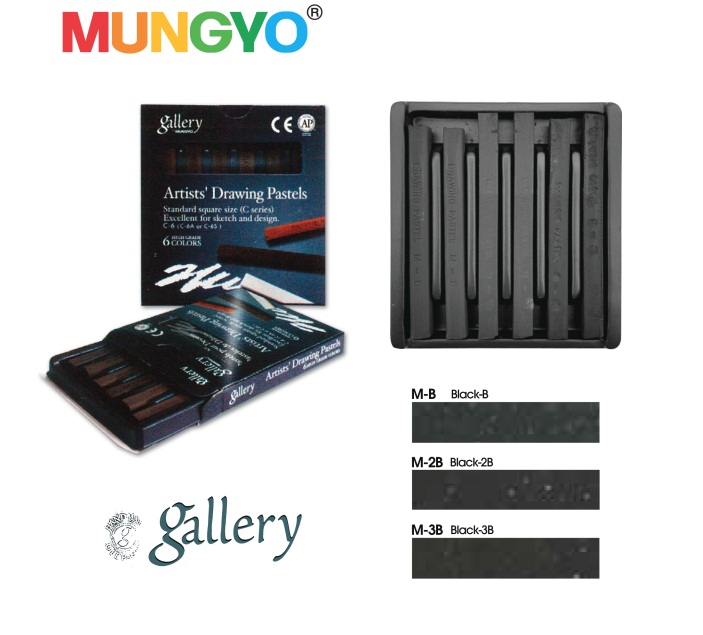 ชุดสีชอล์ค Mungyo 6แท่ง ดำ B-3B