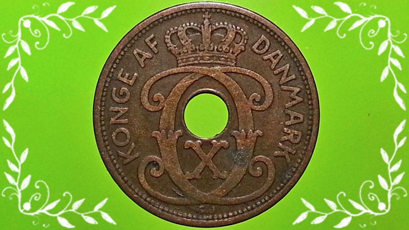 เหรียญ เงินตรา ประเทศ เดนมาร์ก 2 Øre (♥ N - GJ) 1928