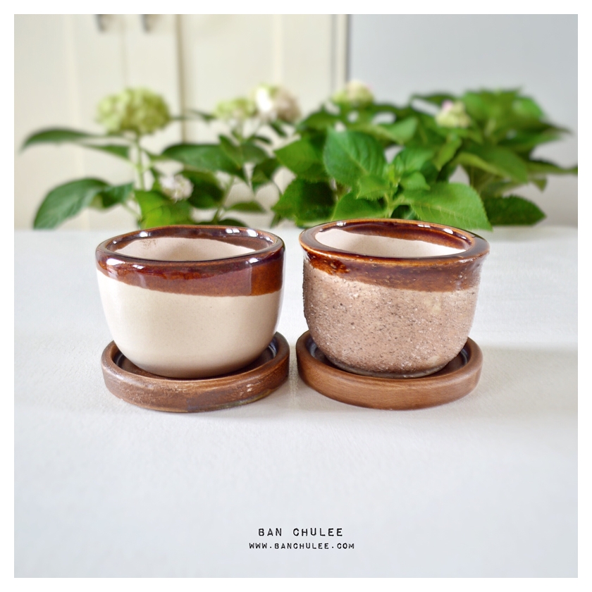 Rough Ceramic Flower Pots Set A กระถางเซรามิคเนื้อหยาบ เซตเอ