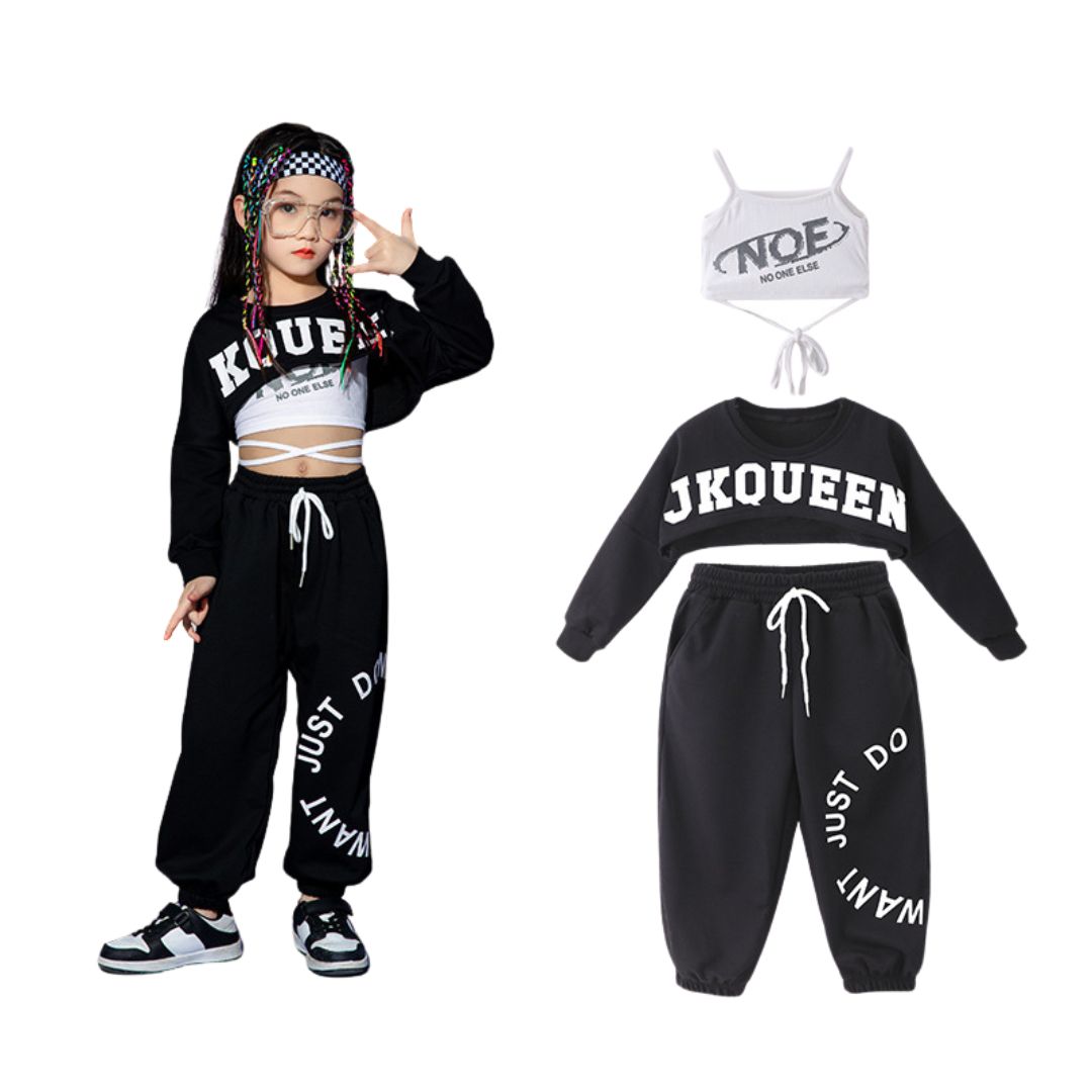 พร้อมส่ง***ชุดเต้น ชุดฮิปฮอป เสื้อแขนยาว +ตัวใน+กางเกง