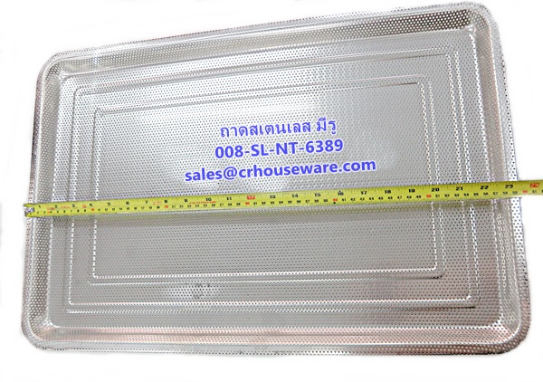 ถาดสเตนเลสสี่เหลี่ยม แบบมีรู รหัสสินค้า 008-SL-NT-6389