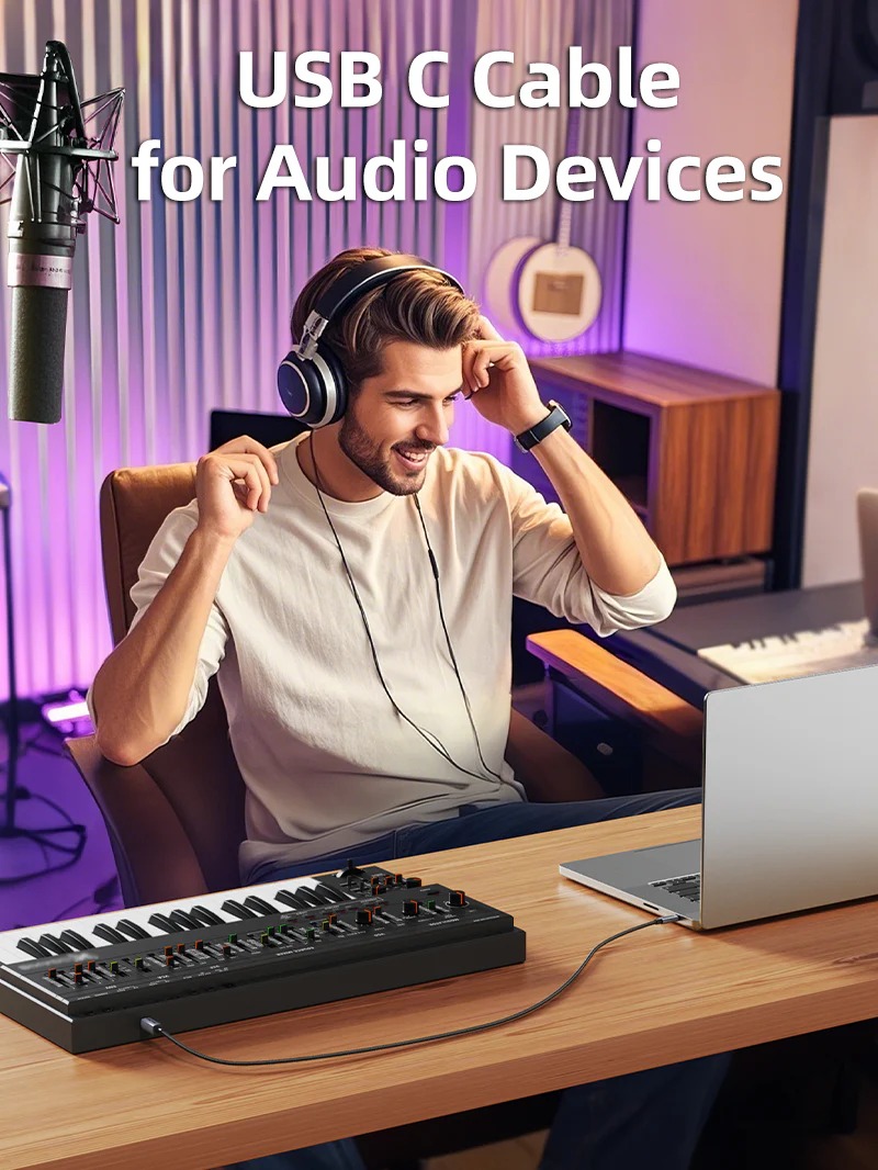 USB-C to USB-B 2.0 Printer cable by CableTime รุ่น CA16 by Cabletime