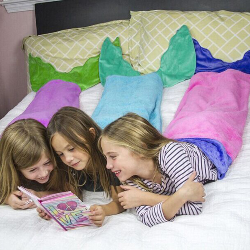 ผ้าห่มหางนางเงือก สีฟ้า