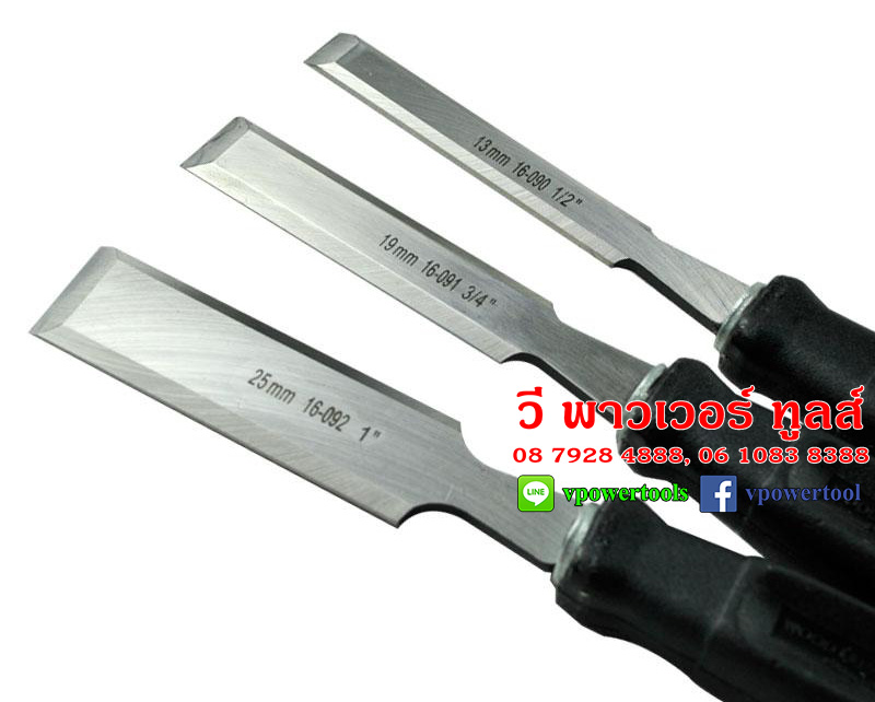 Stanley ชุดสิ่วช่างไม้ 3 ชิ้น ขนาด 1/2" , 3/4" และ 1" รุ่นยอดนิยม รุ่น 16-089