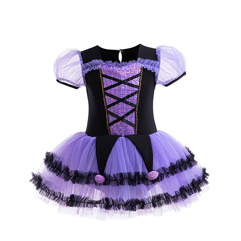 friendly4kid พร้อมส่ง ชุดฮาโลวีน Haloween เด็กหญิงเดรสสั้นแต่งระบาย