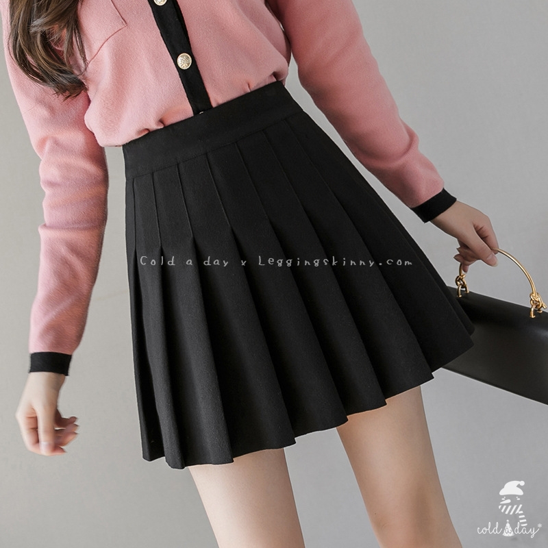 กระโปรงวูลเกาหลีทรงพรีท มี 3 สี S-2XL