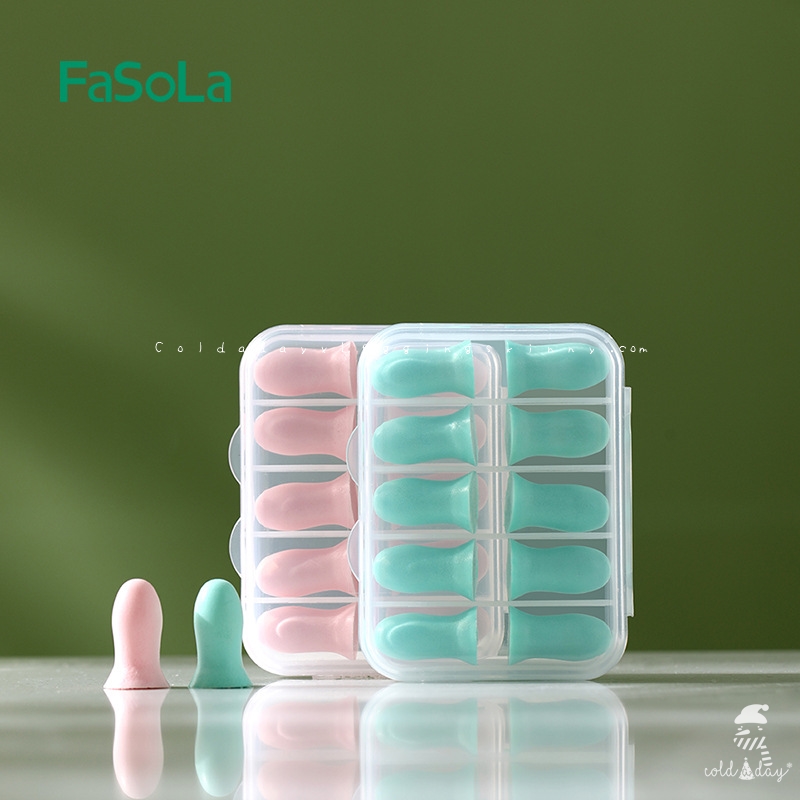 Fasola Ear Plug ที่อุดหูกันเสียง 5 คู่ต่อกล่อง มี 2 สี