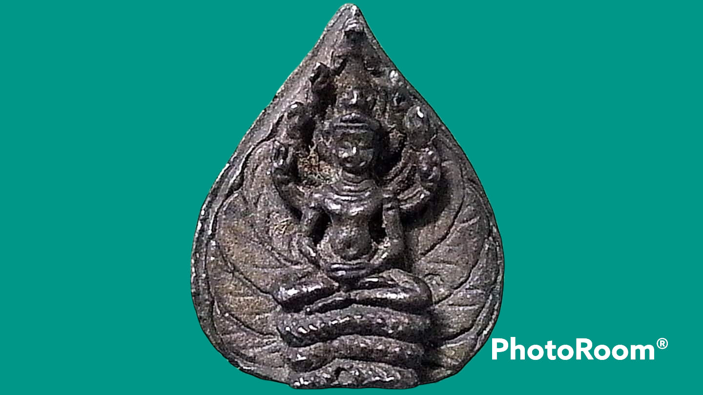นาคปรกใบโพธิ์ เจ้าคุณนรรัตน์ ราชมานิต วัดเทพศิรินทราวาส กรุงเทพมหานคร ปี 2513 เนื้อนวะโลหะ พิมพ์เล็ก