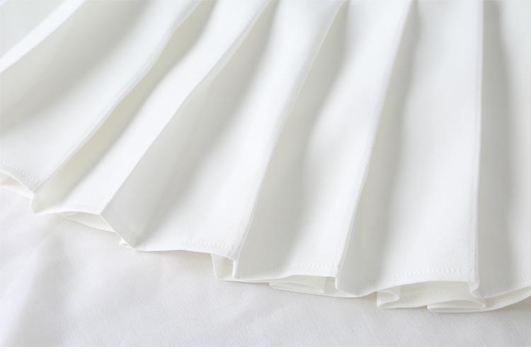 friendly4kid พร้อมส่ง กระโปรง เด็กอัดพลีท ทรงสั้น มีซับในกางเกง ลายพื้น เกรดคุณภาพ แบบสั้น พองฟู