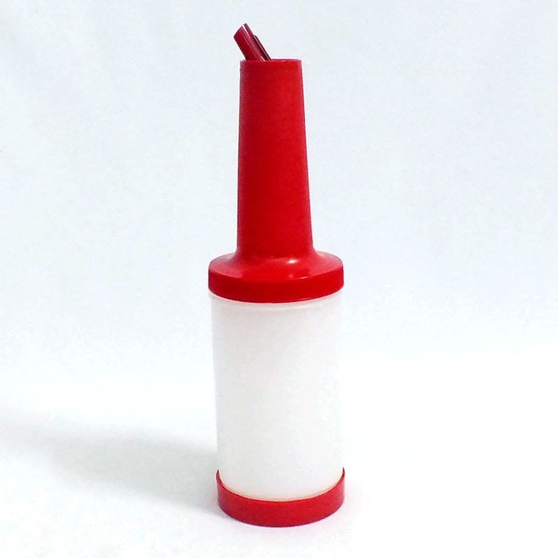 ขวดใส่น้ำผลไม้ ขนาด 1 ควอทซ์ สีแดง ( คอแดง ) #8015