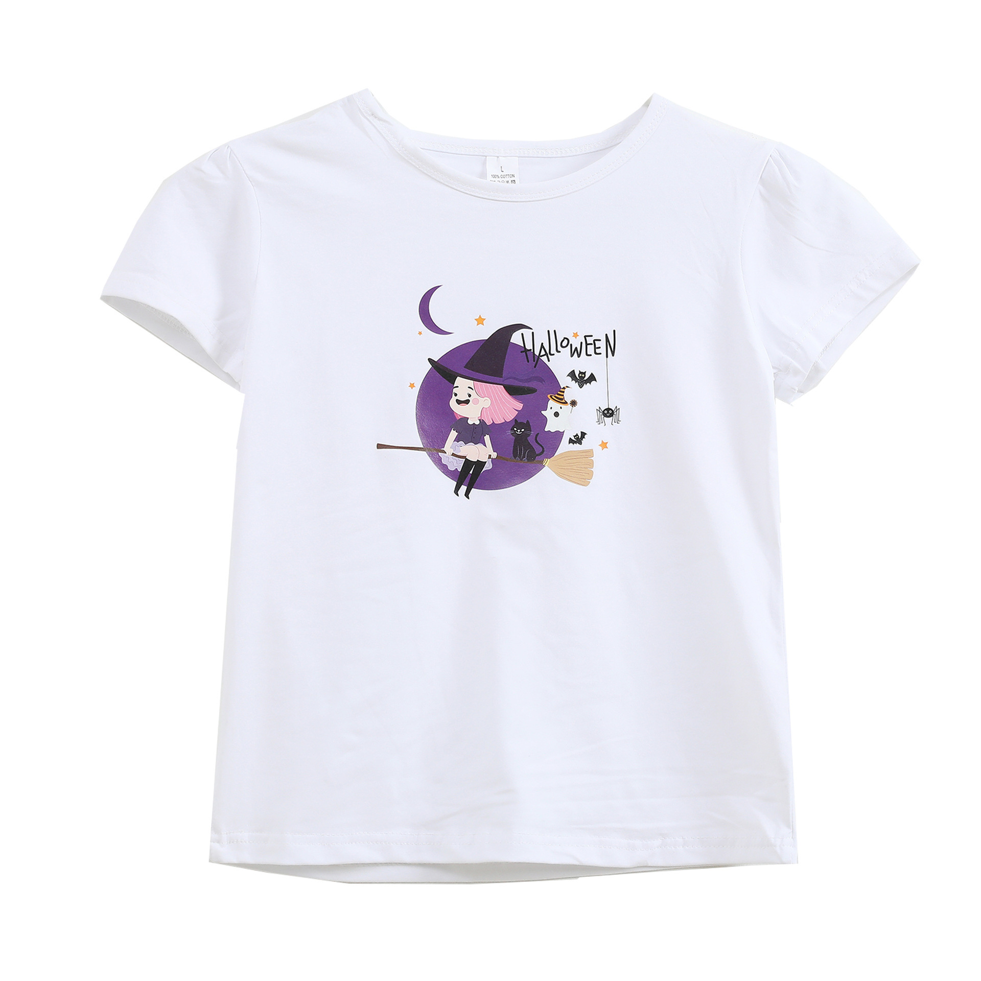 friendly4kid พร้อมส่ง ฮาโลวีน เสื้อยืดดำ / กระโปรงระบายแต่งโบว์เอว พร้อมที่คาดผม