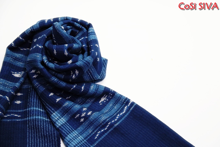 ผ้าพันคอผ้าฝ้ายย้อมคราม(Scarf - cotton dyeindigo