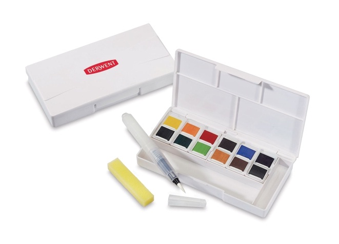ชุดสีหมึกก้อน Derwent Inktense 12สี
