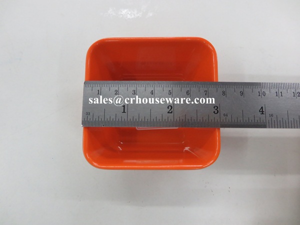 ชามสี่เหลี่ยม 3 นิ้ว สีส้ม 017-D999-3