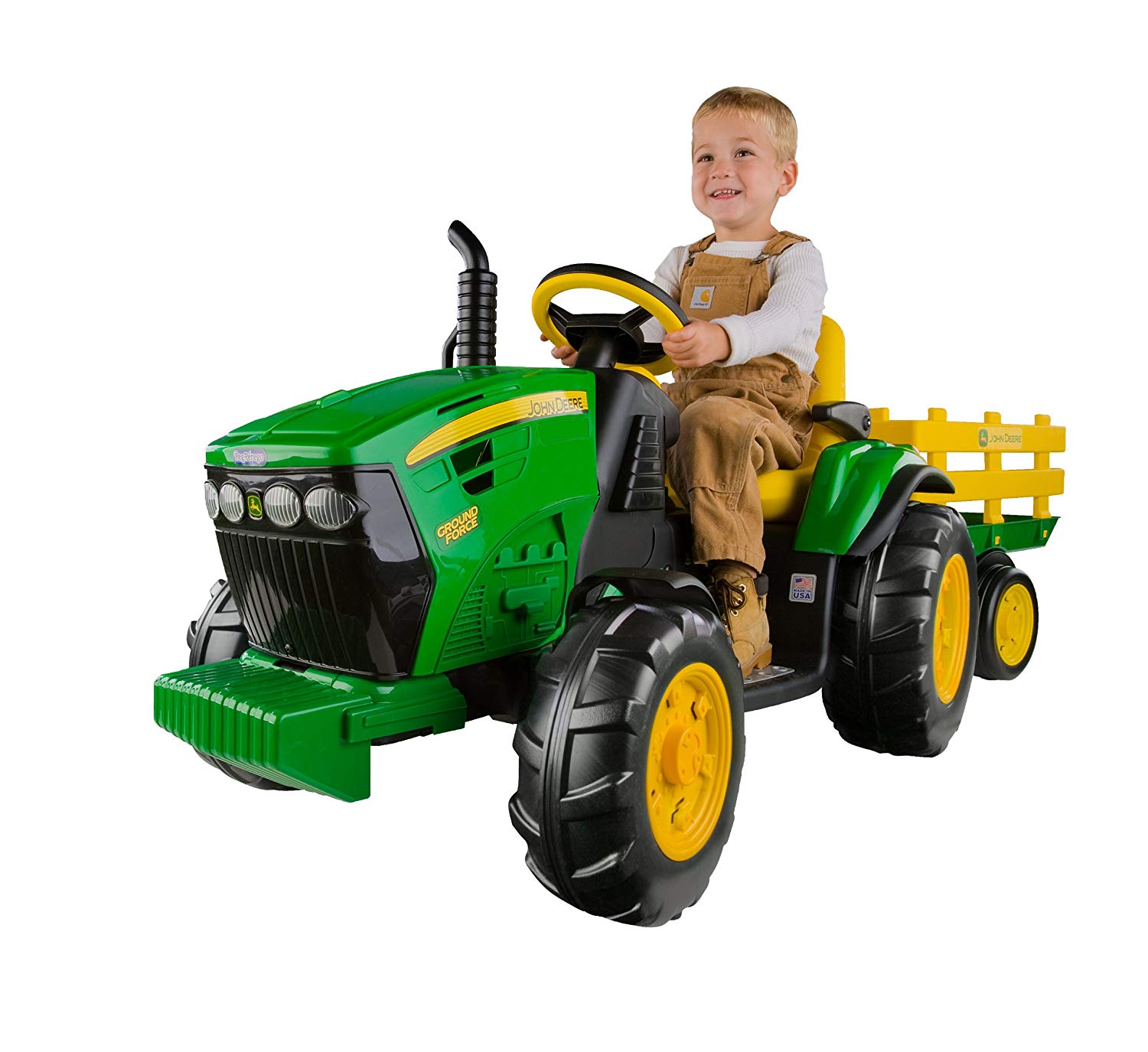 รถแบตเตอรี่ Peg Perego John Deere Ground Force Tractor with Trailer